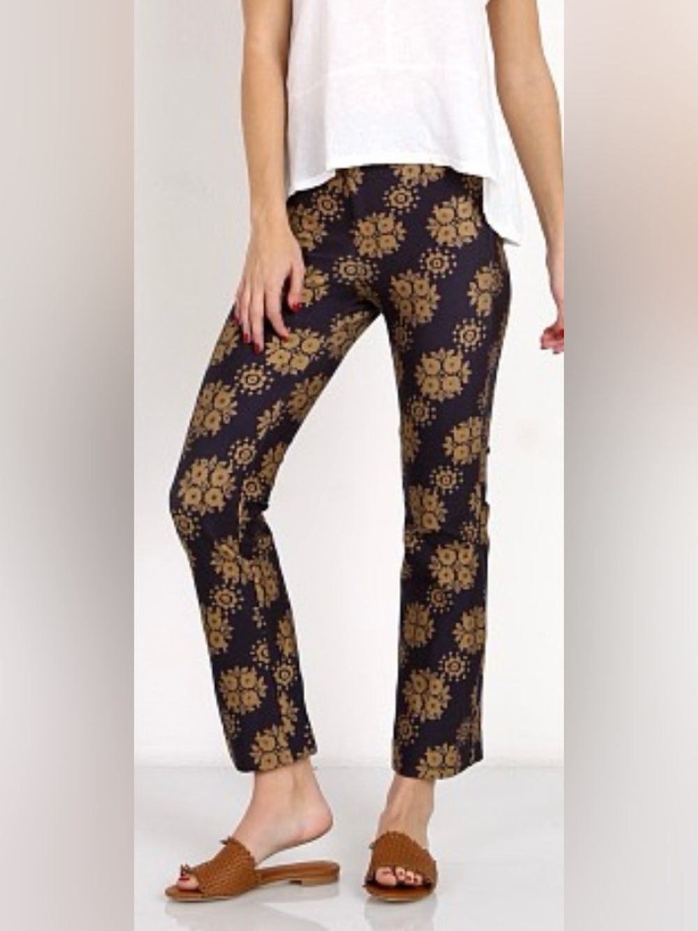 Novella Royale Womens The Abby Pant Sz L Midnight Moonrise Kick flare Stretchy